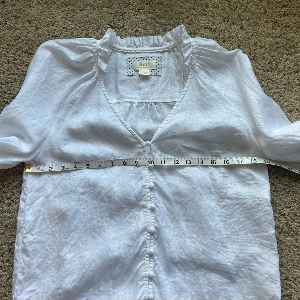 Anthropologie The Audie Linen Puff-Sleeve Blouse - Picture 6 of 16